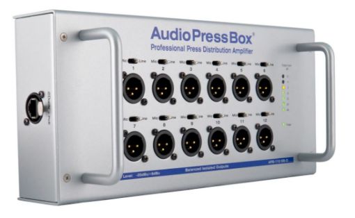 Picture of Active portable Audio pressbox unit, Dante in, 12 out