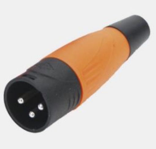 Picture of XLR Connector, 3P Male.  Heavy Duty Nylon body